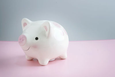 Close-up of stuffed toy against white background