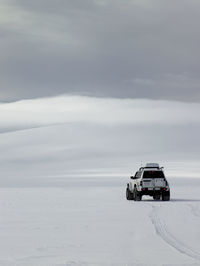 Suv on langjokull glacier in iceland