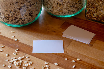 High angle view of coffee on table