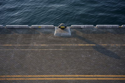 High angle view of promenade against sea