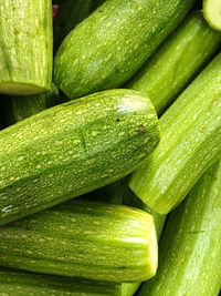 Full frame shot of green zucchini in market