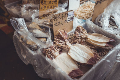 Close-up of food for sale at market stall