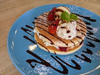 Close-up of cake served on plate