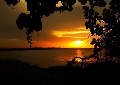 Scenic view of sunset over sea