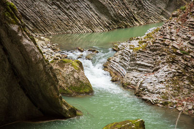 Scenic view of waterfall