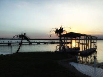 Scenic view of sea at sunset