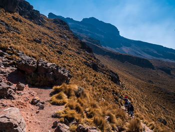 Scenic view of mountain range against sky