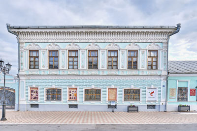 Mansion of merchant nikolaev in historical center of yelabuga, russia. museum of history of city