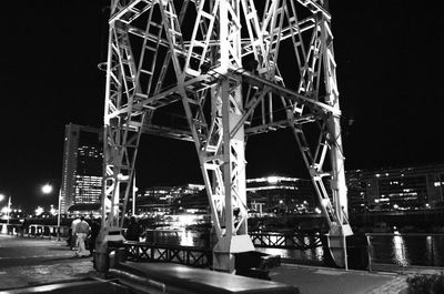 Illuminated building at night