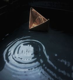 High angle view of boat in water