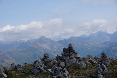 Scenic view of mountains against sky