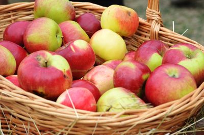 Close-up of apples in basket