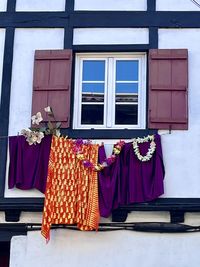 Front view of a house decorated for rural carnival