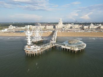 High angle view of sea against sky