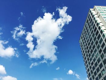 Low angle view of modern building against sky