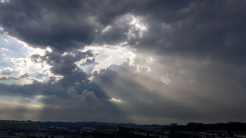 Storm clouds over city