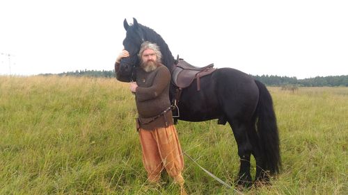 View of a horse on field