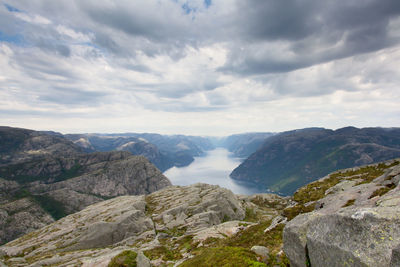 Scenic view of mountains against sky