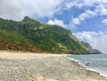 Scenic view of beach against sky