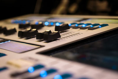 Close-up of sound mixer