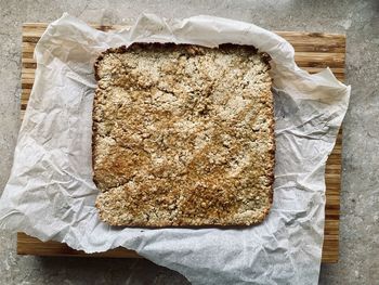 High angle view of bread on table