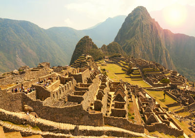 High angle view of machu picchu