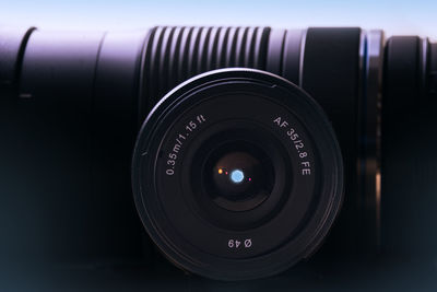 Close-up of camera