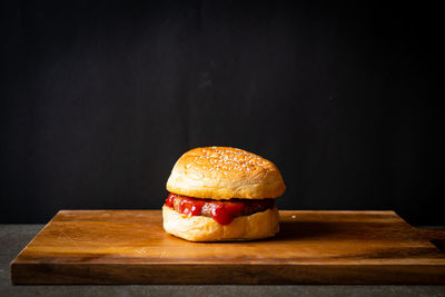 Close-up of food on cutting board