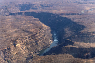 High angle view of land