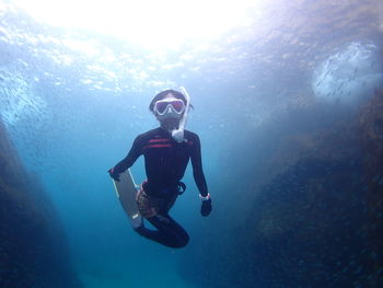 Full length of man swimming in sea