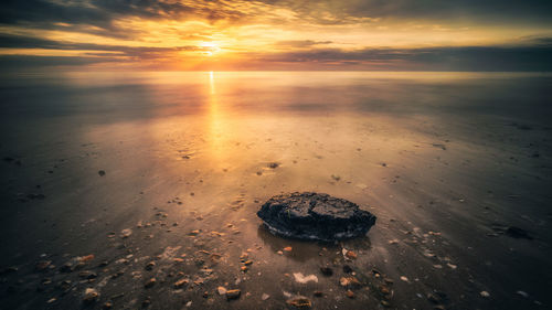 Scenic view of sea during sunset