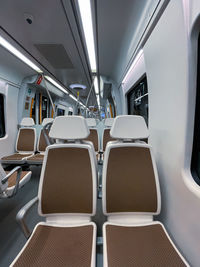 Empty seats in the train car, mode of transportation