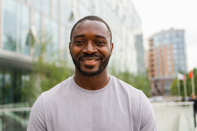 Portrait of young man looking away