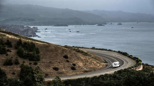 View of road passing through mountain