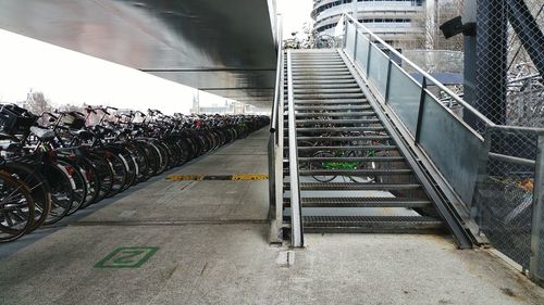 Shopping cart on railing