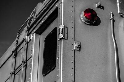 Low angle view of train on door