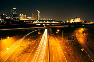 Traffic on highway at night