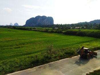 Scenic view of land against sky