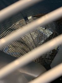 High angle view of metal structure in water