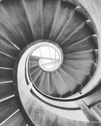 High angle view of spiral staircase