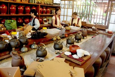 View of people in kitchen