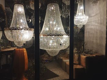 Illuminated lights at night