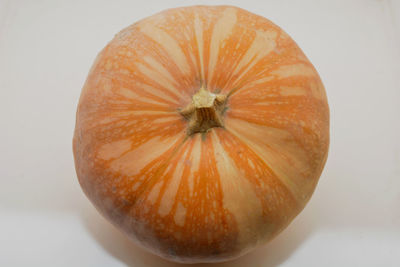 High angle view of pumpkin against white background