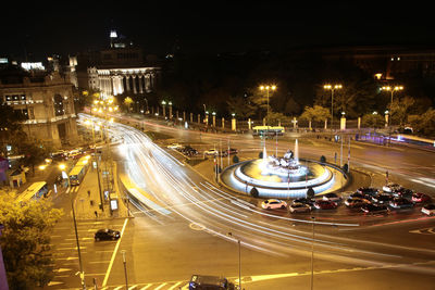 Illuminated city at night