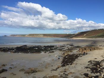 Scenic view of beach against sky