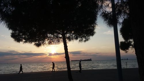 Scenic view of beach during sunset
