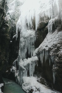 Scenic view of waterfall