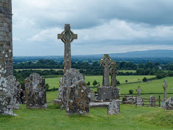 View of cemetery against sky