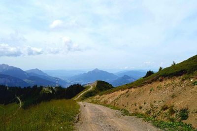 Road amidst landscape against sky