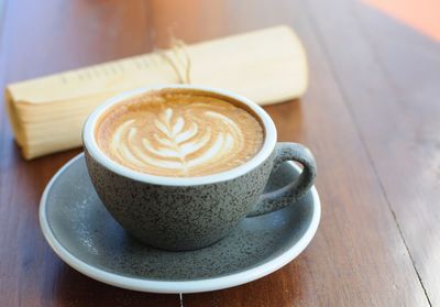 Close-up of coffee on table